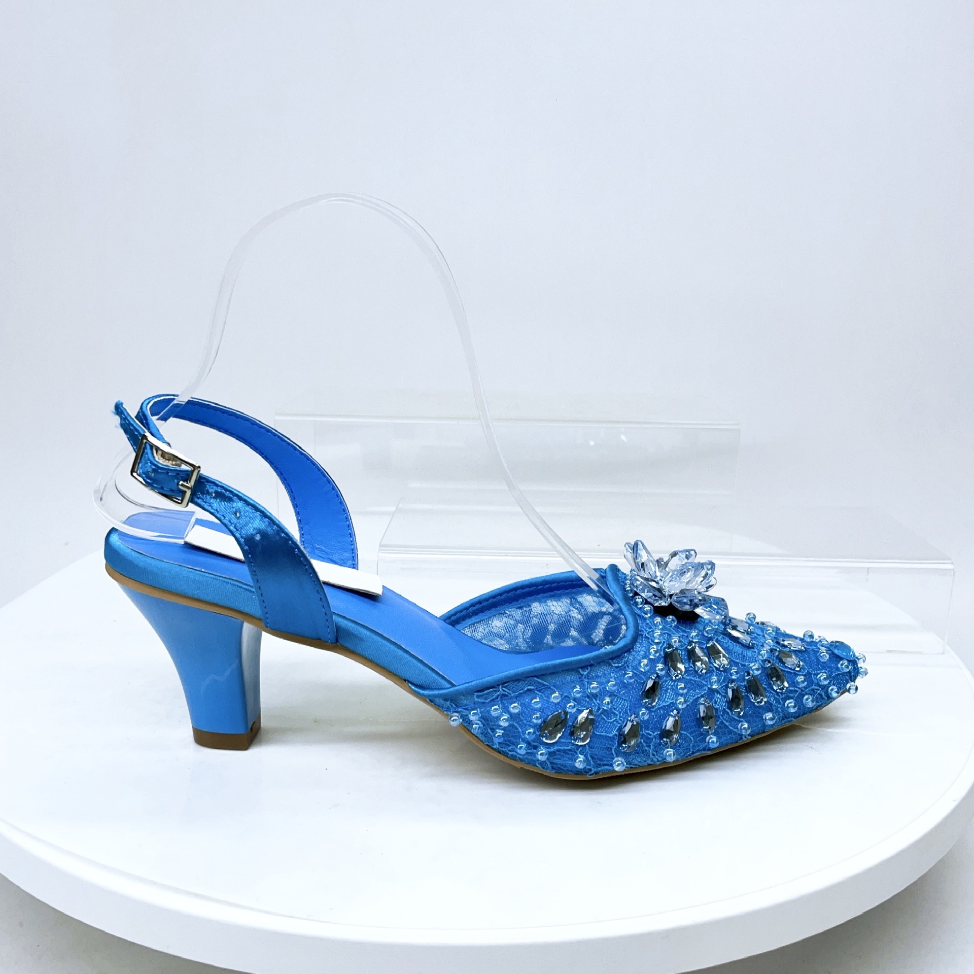 Silver Grey Lace Pearl 3D Crys - огляд і ціна Slingback Heel Formal