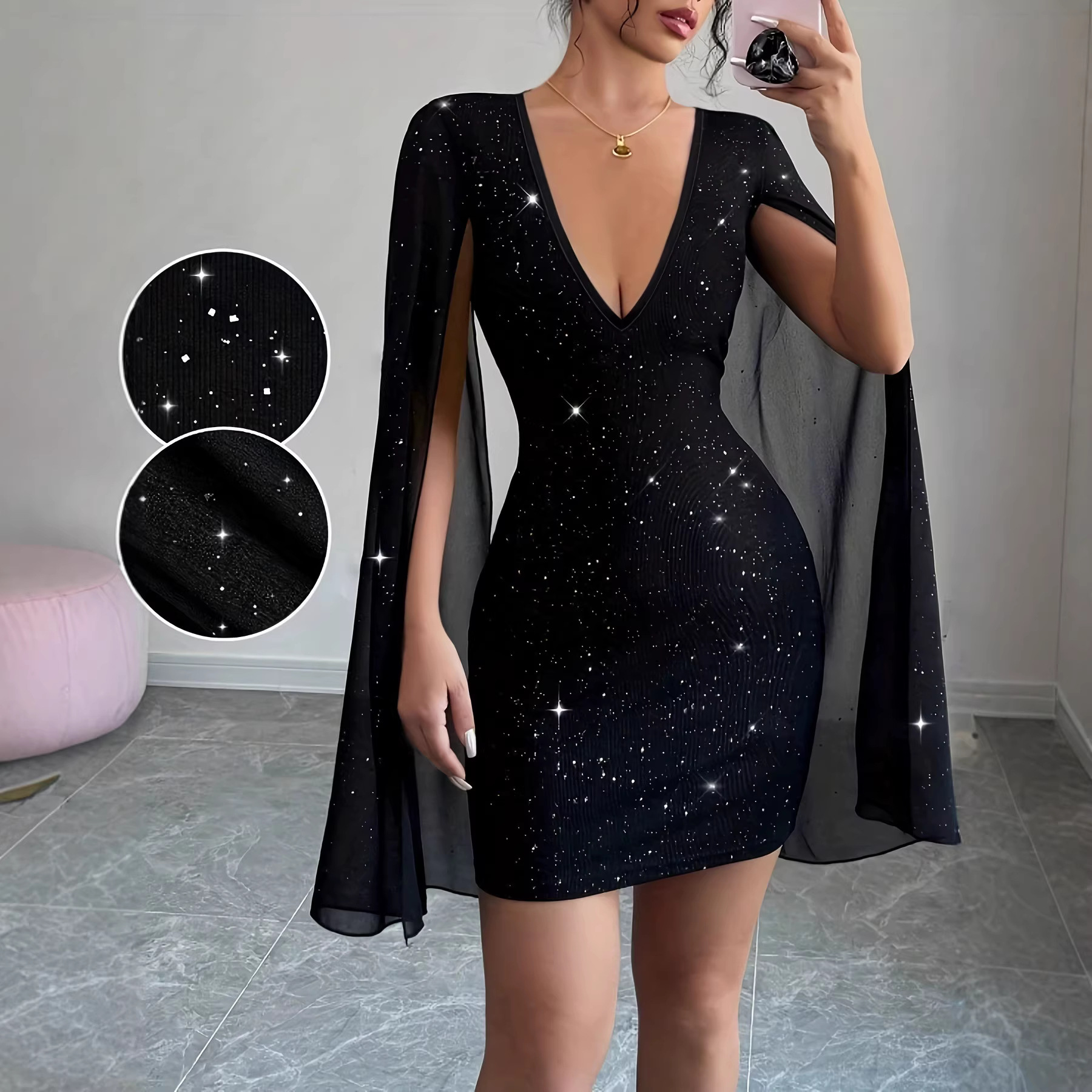 V Neck Bodycon Midi Dress Eleg - огляд і ціна Women Formal Wear For Party
