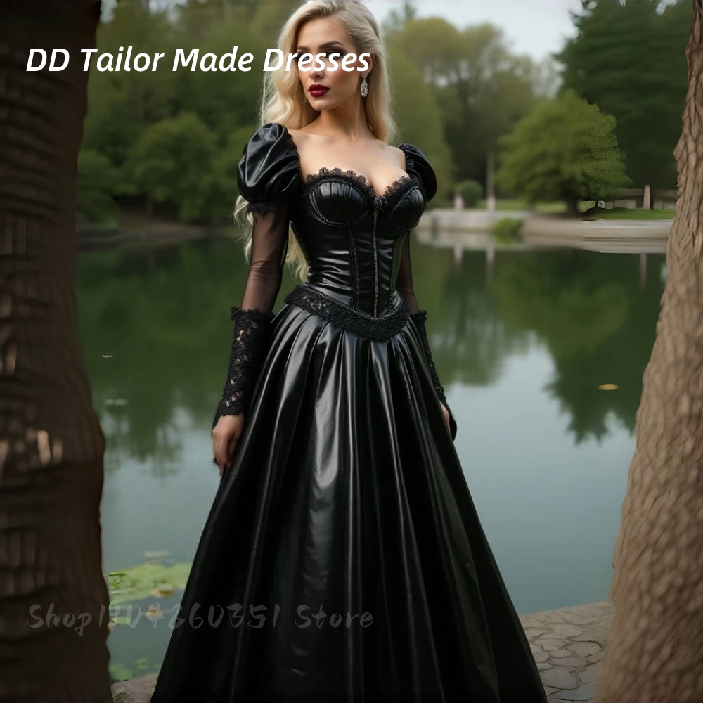 Shiny PU Leather Evening Dress - огляд і ціна Victorian Women'S Formal Wear