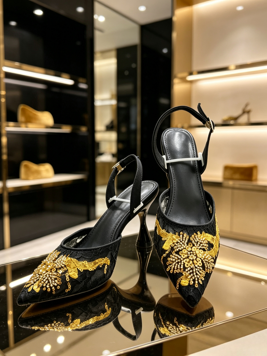 Women Black Lace Slingback Pum - огляд і ціна Slingback Heel Formal