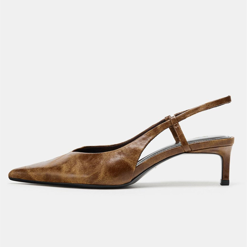Retro Brown Kitten Heel Design - огляд і ціна Slingback Heel Formal