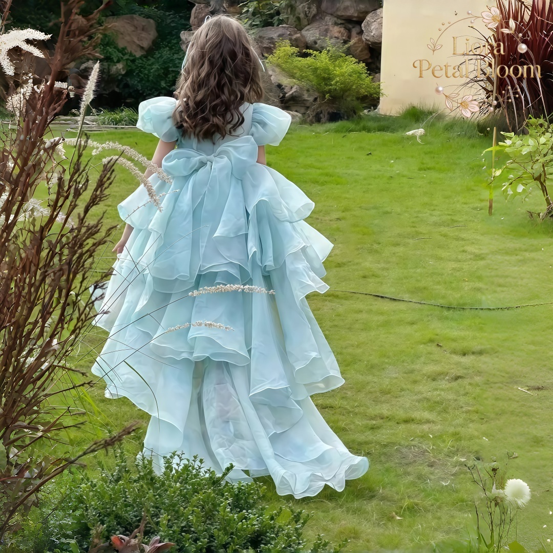 Blue Tulle Gown  Girls' Bow Pa - огляд і ціна Women Formal Wear For Party