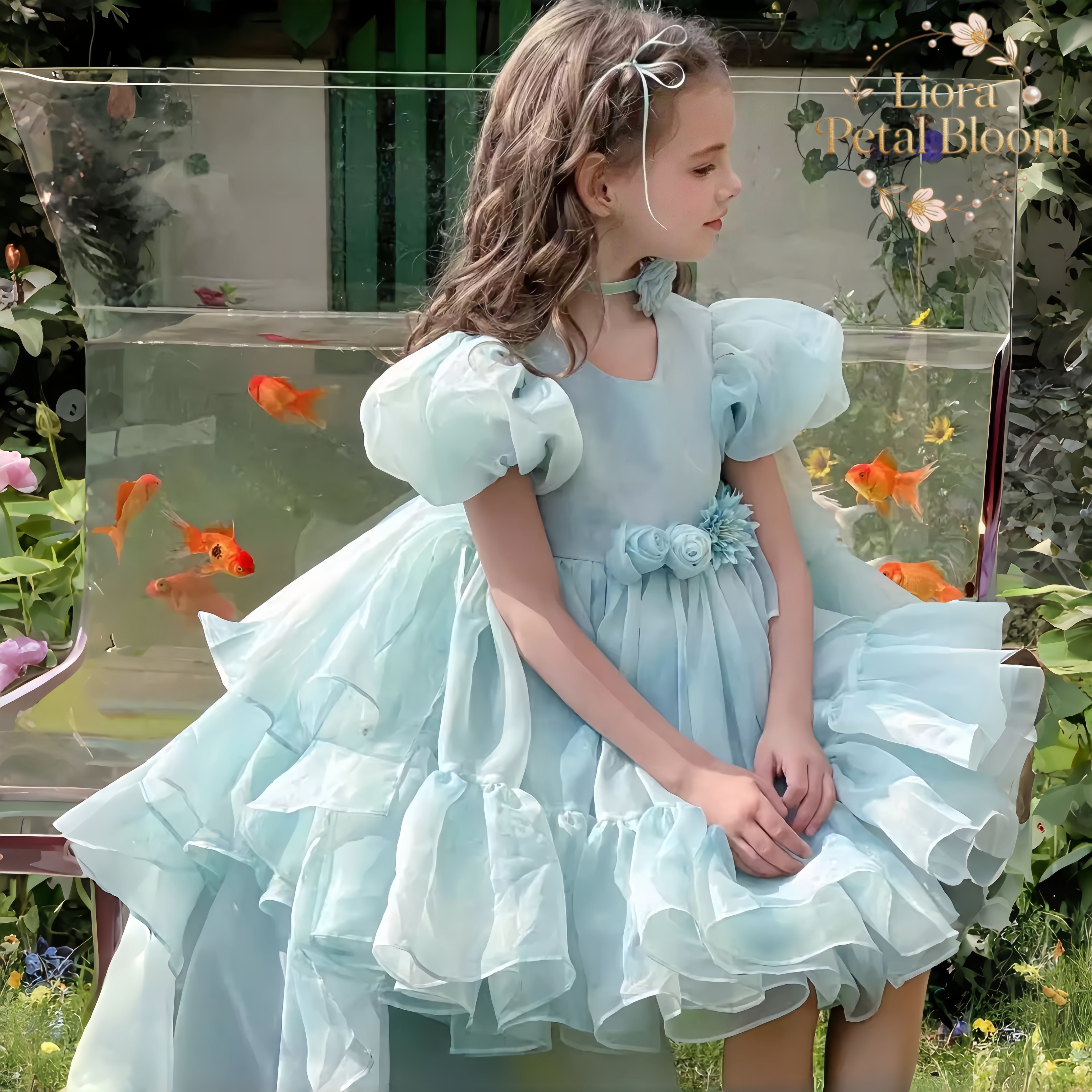 Blue Tulle Gown  Girls' Bow Pa - огляд і ціна Women Formal Wear For Party